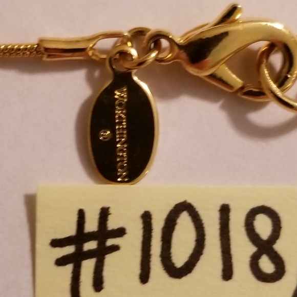 ✅1018 NWOT RARE Worthington Logo Gold 31" Necklace - Picture 15 of 16